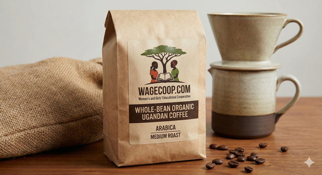 Whole-Bean Organic Ugandan Coffee - Arabica, Medium Roast